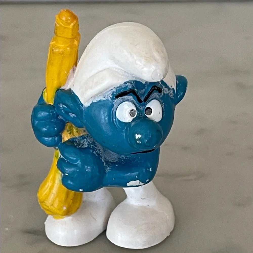 PEYO Smurfs Action Figures Vintage Set Push Puppet & Figure (2)